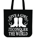 Give A Girl The Right Boots Tote Bags