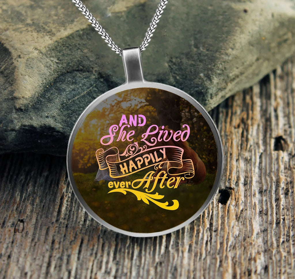 Happy Necklace For Equestrian Girl Who Loves Horse And She Lived Happily Ever