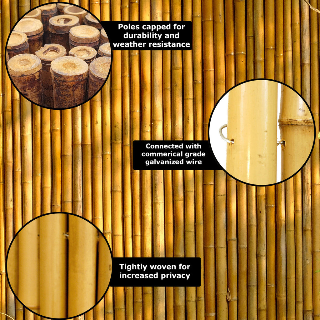 Natural Bamboo Fence ¾ D x 90 H x 96 L