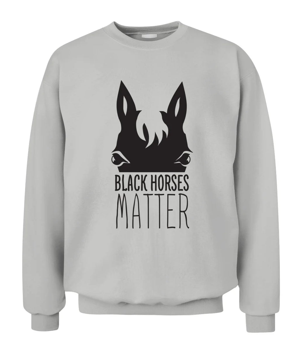 Black Horses Matter Horse Sweatshirt Gift For Equestrian Girls