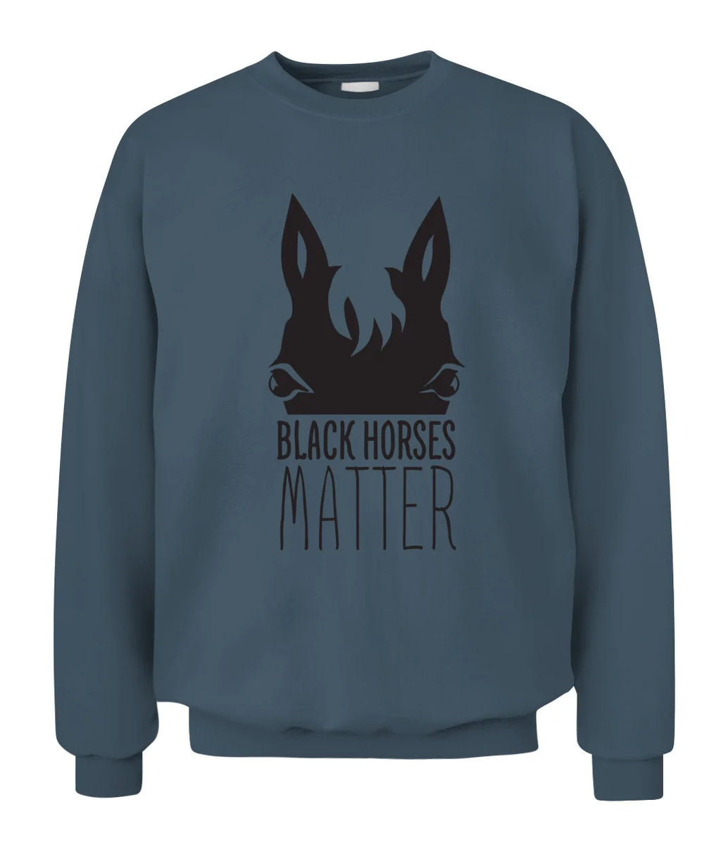 Black Horses Matter Horse Sweatshirt Gift For Equestrian Girls