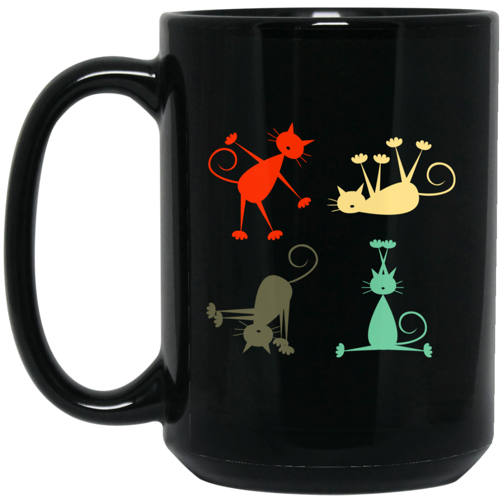 Yoga Retro Cat Mugs