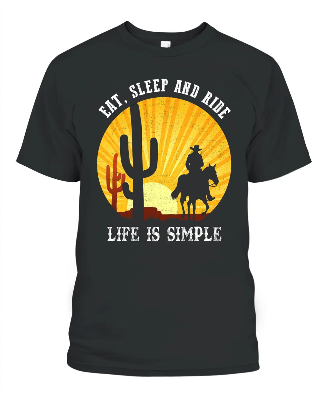Eat Sleep And Ride - Life Is Simple Horse T Shirts