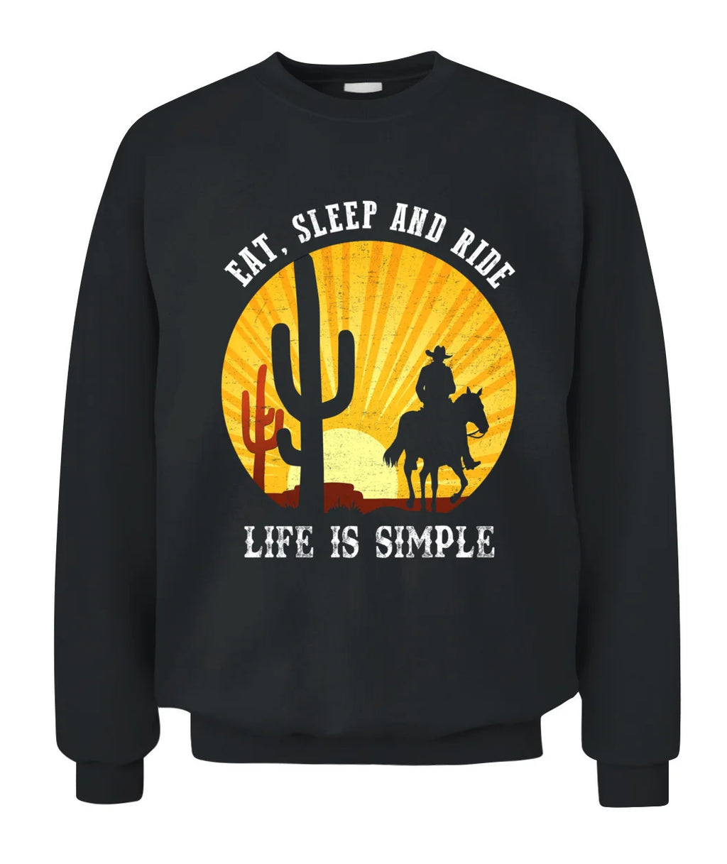 Eat Sleep And Ride - Life Is Simple Horse T Shirts