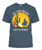 Eat Sleep And Ride - Life Is Simple Horse T Shirts