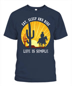 Eat Sleep And Ride - Life Is Simple Horse T Shirts