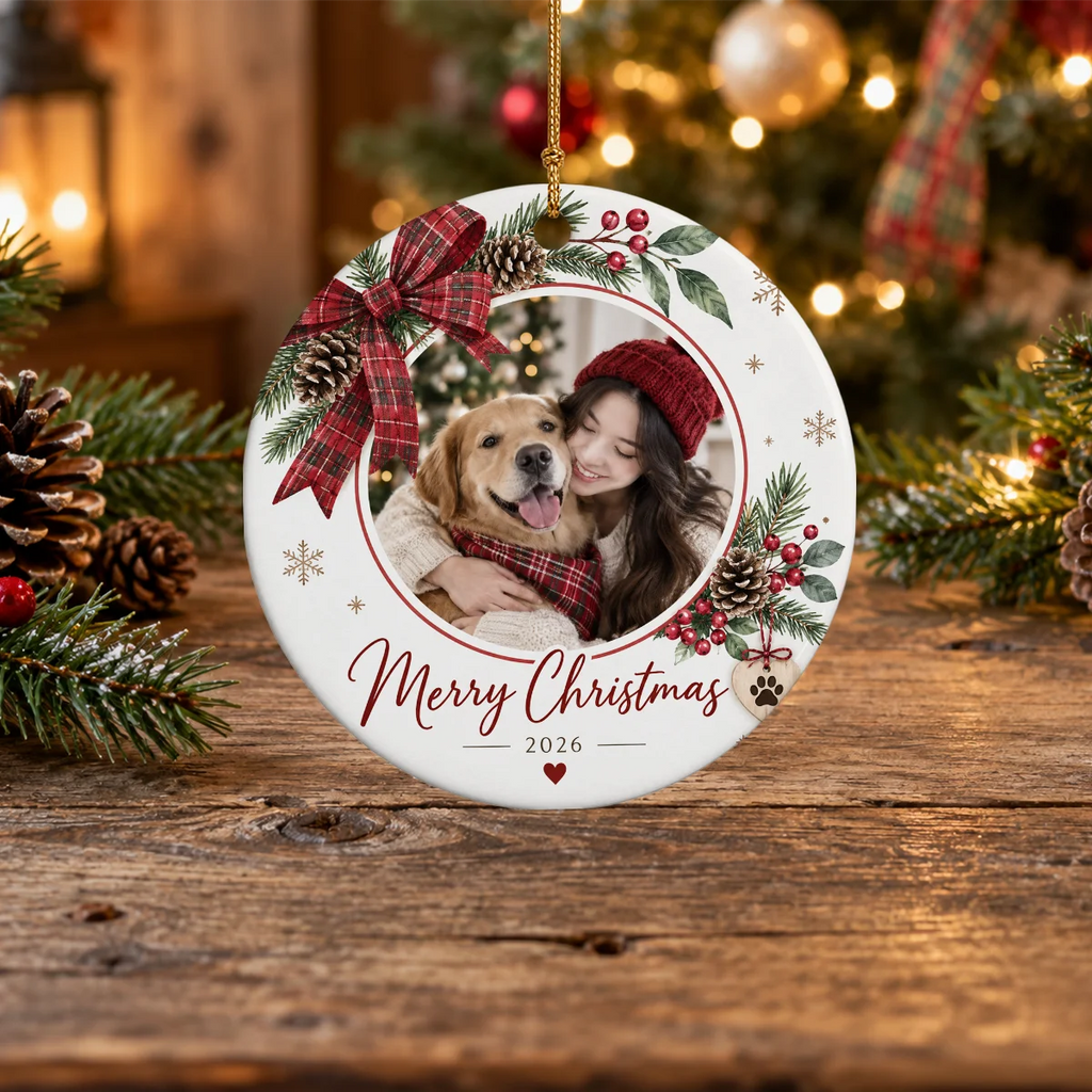 Merry Christmas With Pet Friend Home Decor With Christmas Ornament