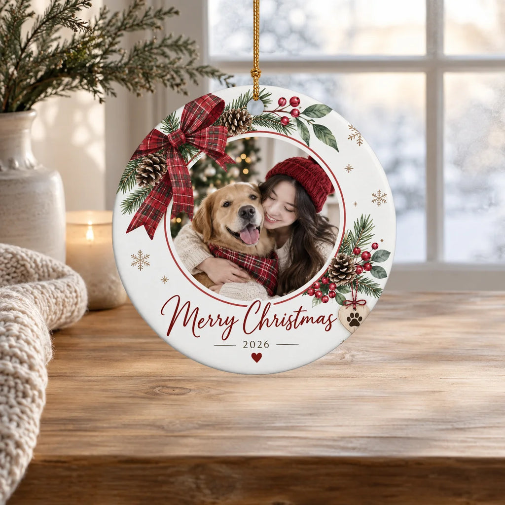 Merry Christmas With Pet Friend Home Decor With Christmas Ornament