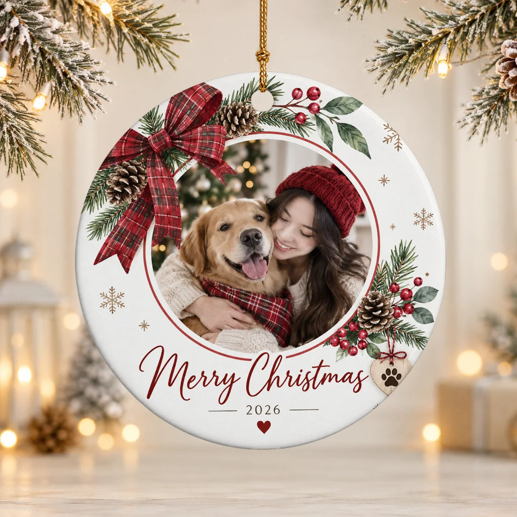 Merry Christmas With Pet Friend Home Decor With Christmas Ornament