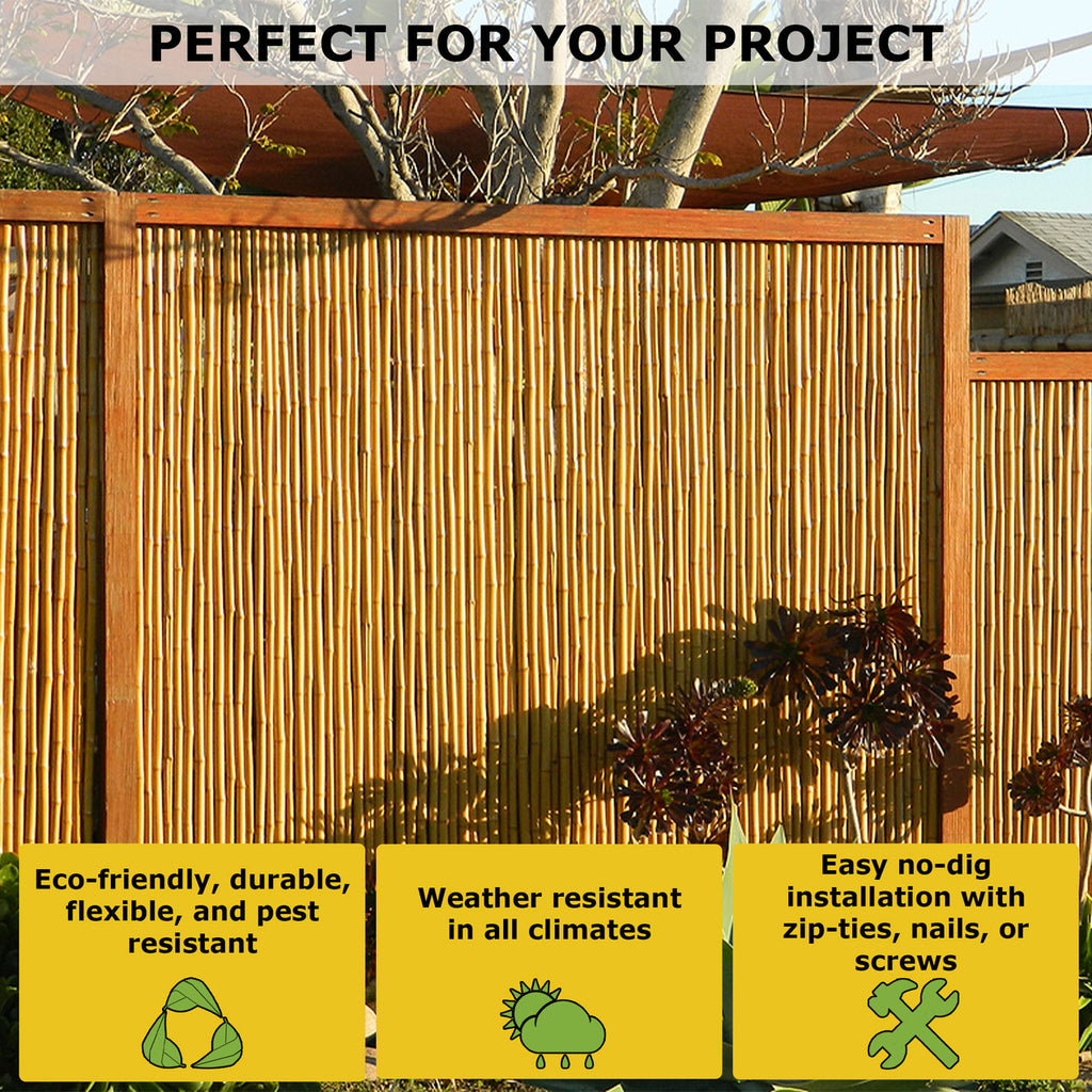 Natural Bamboo Fence ¾ D x 90 H x 96 L