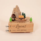 Vintage Wooden Roller Coaster Small Train Castle Music Box