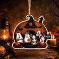 Custom Spooky Family Shaker Ornaments 4 Layers Gift For Crush
