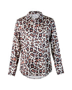 Cool Paterm Women Satin Button Down Shirt Fashion Gift For Your Wife