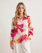 Cool Paterm Women Satin Button Down Shirt Fashion Gift For Your Wife