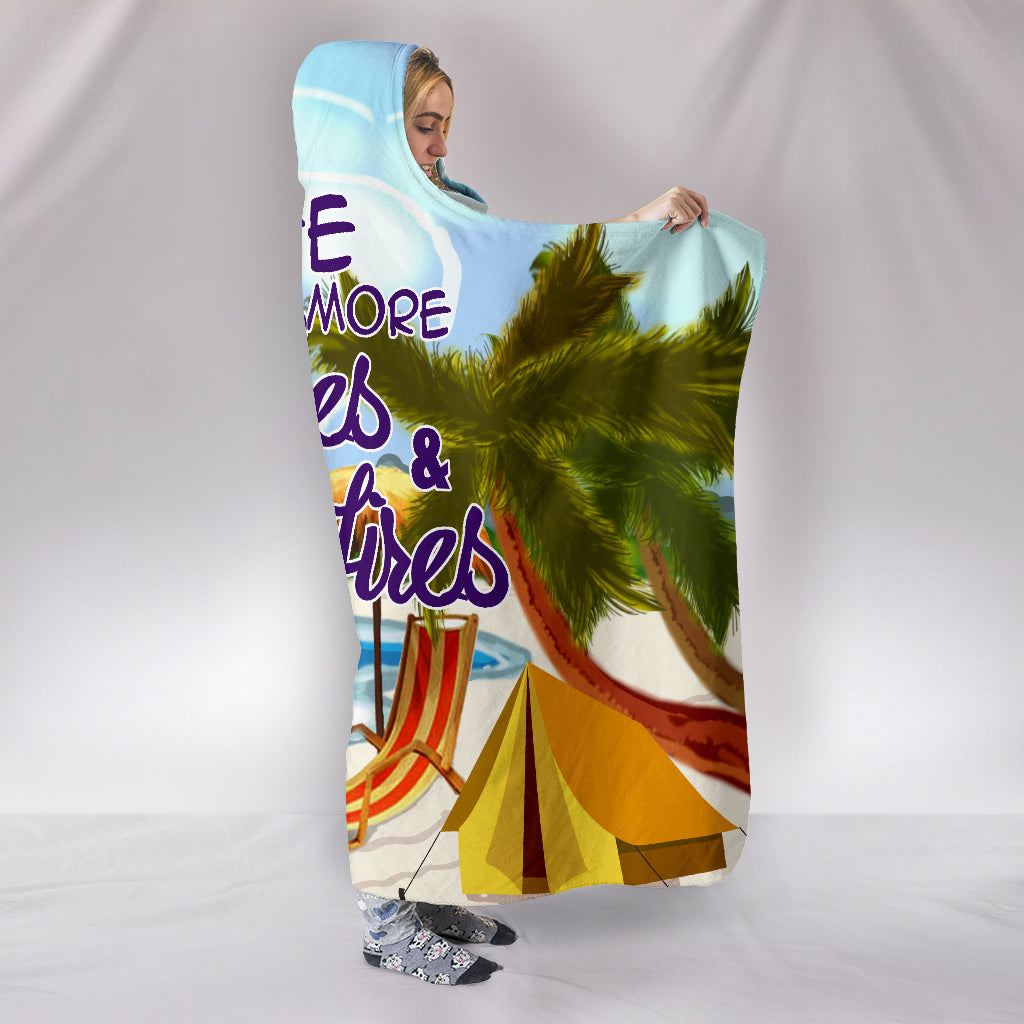 Camping - Life Needs More Beaches & Bonfires Hooded Blankets