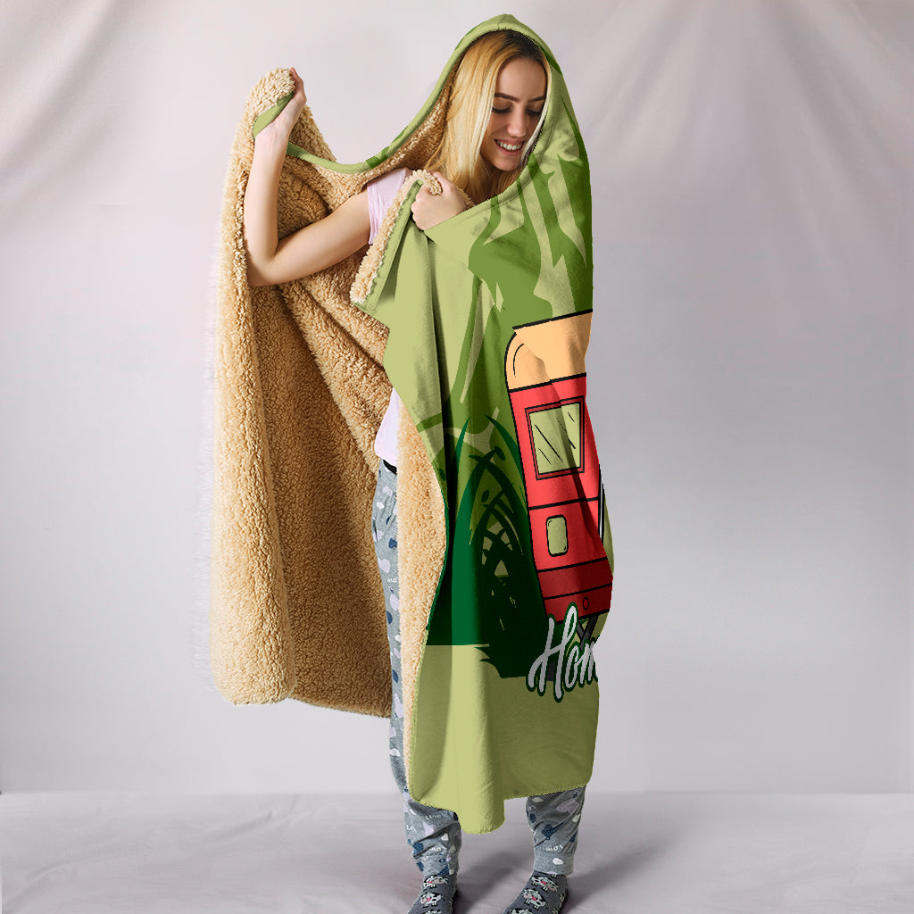 Camping - Home Is Where You Park It Hooded Blankets