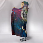 Skull Space Pattern Owl Hooded Blankets