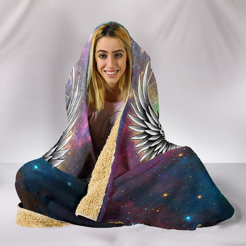 Skull Space Pattern Owl Hooded Blankets