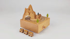 Vintage Wooden Roller Coaster Small Train Castle Music Box